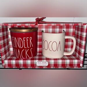 Rae Dunn Red and Cream Cocoa Set